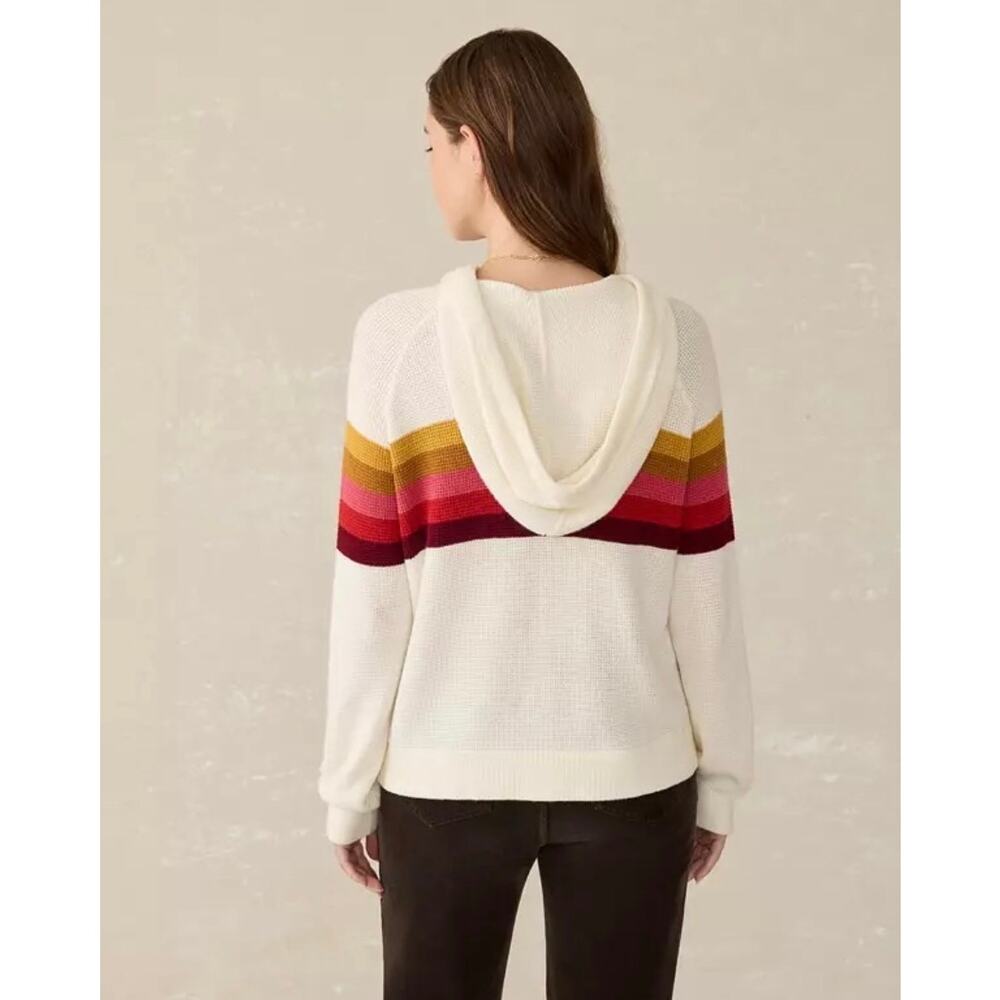 FAHERTY Women's Throwback Hoodie Sweatshirt in Golden Trek Stripe - Picture 2 of 10